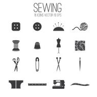 Illustration set icon of sewing Vector