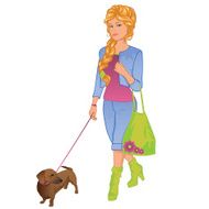 Girl walking with her dog N2