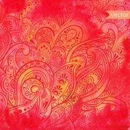 watercolor background with seamless paisley pattern
