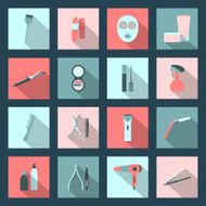 Beauty salon flat icons set
