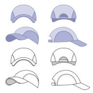 Baseball tennis cap outlined template N7
