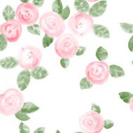 cute hand drawn watercolor roses seamless pattern vector illustration