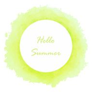 hello summer circle banners Vector illustration light green whi