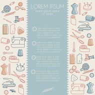 Set of sewing line icons