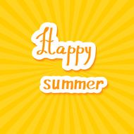 Yellow summer background Happy summer! Vector illustration