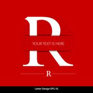 Letter R vector alphabet inserted into the paper cut