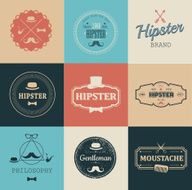 Vector illustration in Hipster style Logo set N3
