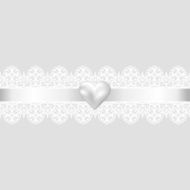 lace fabric background and pearl heart