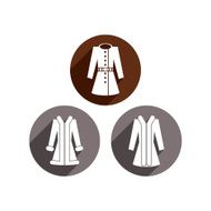 Woman coats vector icon set