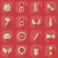 Flat concept set modern design with fashion beauty N8