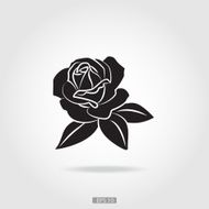 Black silhouette of rose