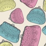 Seamless pattern with elegant purse