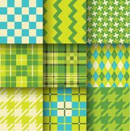 Set of seamless backgrounds with pattern striped chess checkered N2