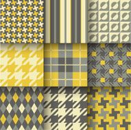 Set of seamless backgrounds with pattern striped chess checkered N3