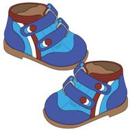 blue baby shoes isolated on white background N2
