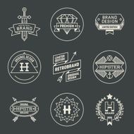 Retro design hipster insignias logotypes set 2