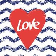 Vector background Heart hand drawn word love seamless stripe pattern