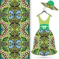 Fashion seamless geometric pattern women&#039;s dress on a hanger N13