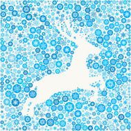 Reindeer on Blue Snowflake Background N2