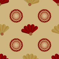 Vector bright seamless pattern with fans