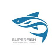 Super fish - vector logo concept illustration