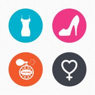 Women dress icon Sexy shoe sign Perfume N12