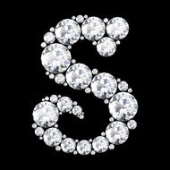 diamond letters with gemstones N40