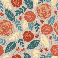 Pattern with colorful flower