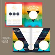 rainbow colored half-fold brochure template design