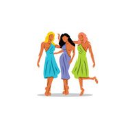 Three nymphs Vector Illustration