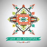 Vector decorative element on native ethnic style N4