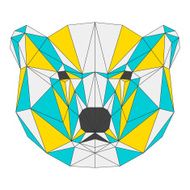 Abstract bear isolated on white background polygonal triangle geometric illustration