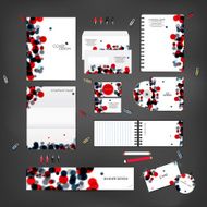 Stationery template design set with round element on background