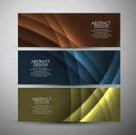 Vector banners set with curves background N2