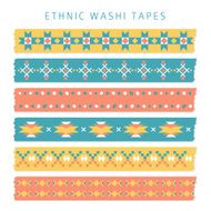 Set of washi tapes trendy Aztec Mexican Navajo patterns vector