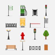 Vector street element icons