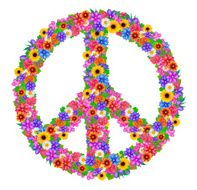 sign peace from flowers