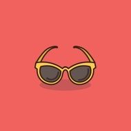 yellow sunglasses flat icon