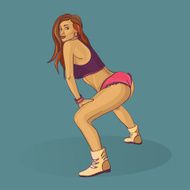 girl dance Twerking doodle