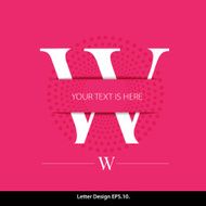 Letter W vector alphabet inserted into the paper cut