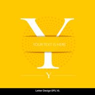 Letter Y vector alphabet inserted into the paper cut