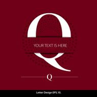Letter Q vector alphabet inserted into the paper cut