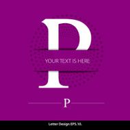 Letter P vector alphabet inserted into the paper cut