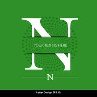 Letter N vector alphabet inserted into the paper cut N2