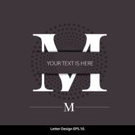 Letter M vector alphabet inserted into the paper cut