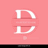 Letter D vector alphabet inserted into the paper cut