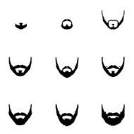 Vector Set of Beard Silhouettes N2