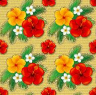 Wallpaper of hibiscus Illustration The seamless pattern N2