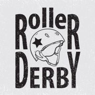 Roller derby helmet typography t-shirt graphics vectors N2