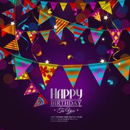 Birthday card with bunting flags